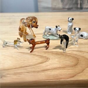 Miniature Glass Dachshund Dog Figurines